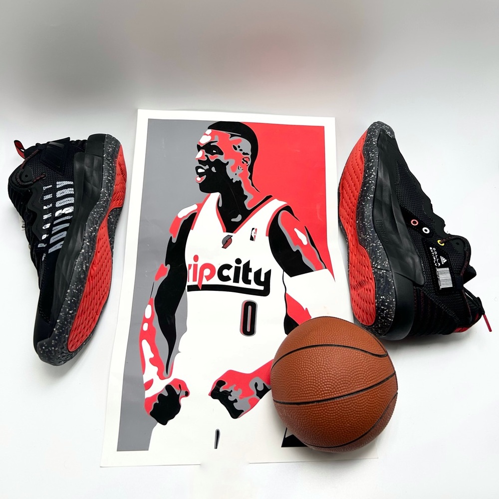 🏀⛹🏽⏰💵⚠️🔴⚫️⚪️adidas - Dame 7 Opponent Advisory Sneakers. - Picture 2 of 16